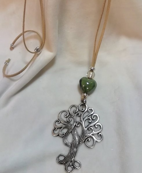 Collana ciondolo Albero dell Vita ceramica verde